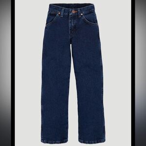 Boys Wrangler dark blue bootcut size 8 regular pull on jeans